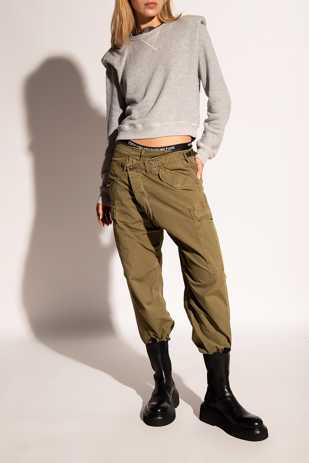 Green Cargo trousers R13 shimmer waistband leggings IetpShops